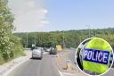 The crash has been reported on the A35 close to the Shell roundabout