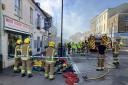 Firefighters at the scene of the fire on East Street