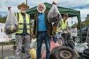 Former Mayor Ian Bark and Town Crier John Collingwood get stuck in