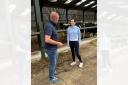 Aphra Brandreth MP and local farmer Neil Matthews at Poplar Hall Farm, Tattenhall. 