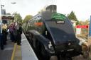 CHANDLERS FORD STATION WAS OPENED BY CHARLIE DIMMOCK THE STEAM TRAIN WITH CHARLIE DIMMOCK COMES INTO THE STATION... dig12570