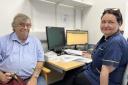 One of the first patient participants for the trial, Dennis, with senior research nurse, Debbie Branney