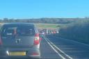 Huge tailbacks in Winterborne Abbas