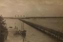 Postcard of Hythe Pier with Olympic passing