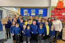 Pupils in Ysgol Llanedi wore wellies to school to support the farmers protesting in London