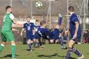 Action from West Howe's 3-2 victory over Loch & Quay in Hayward Sunday Division One