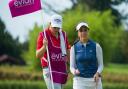 26/07/2019. Ladies European Tour 2019. The Evian Championship, Evian Royal Resort, Evian Les Bains, France. 25-28  July 2019. Georgia Hall of England thanks the gallery after a birdie on the 15th hole during the first round. Credit: Tristan Jones