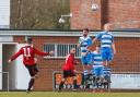 Josh Pickering was sent off for Merley (Picture: Steve Harris)