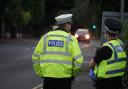 Dorset Police officers carry out a roads policing patrol in Lansdowne Road, Bournemouth. Stock picture