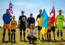 Action from the Bournemouth Sports Charity match in aid of the Ukranian refugee crisis (Pic: Steve Harris)