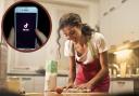 (Background) A woman cooking. (Canva)
(Circle) TikTok open on a phone. (PA)