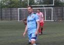 Brett Pitman in action for Portchester (Pic: Those White Lines / @90MinutesMore / Steve Ross)