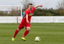 action during the Wessex League Division One game between Ringwood Town and Newport IW on Sat 20th November 2021 at the Macra Community Stadium, Ringwood, Hampshire. Photo: Ian Middlebrook