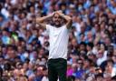 Manchester City manager Pep Guardiola reacts on the touchline during the Premier League match at the Etihad Stadium, Manchester. Picture: PA Images