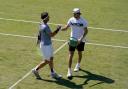 Toby Samuel, right, clinched a shock win on his Wimbledon debut