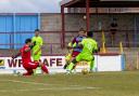 Remus Nixon pictured grabbing Hammers' second goal