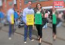 Labour parliamentary candidates, Tom Hayes and Jessica Toale at an anti-knife march