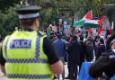 Pro Palestine protestors in Bournemouth Square