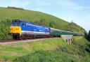 Class 50 No. 50 026 Indomitable at Corfe Castle on Friday.