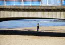 A police officer on the beach at Bournemouth