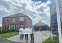 Taylor Wimpey Southern Counties Sales Executive Georgia (middle), with Peter Myres (right) and Hannah (left) from St Barnabas Church