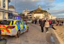 Police along Bournemouth seafront