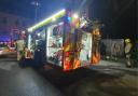 A fire engine outside the Grand Hotel in Swanage