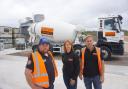 (L-R) Scott Houghton, Lucy and Jay Connor of Carters Concrete