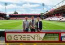 (Left to right) Evolve IP MD Paul Harrison, AFCB’s Commercial Director Rob Mitchell and Matthew Brown, Business Development Executive at Green IP