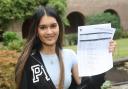 Students at Talbot Heath  School in Bournemouth  receive their GCSE results.