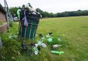 Overflowing bins in Wallisdown recreation ground