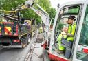 Workman in a digger