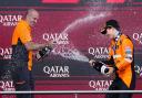 McLaren driver Oscar Piastri, right, triumphed in Baku on Sunday (Sergei Grits/AP)