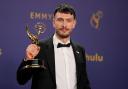 Richard Gadd poses in the press room with the award for outstanding writing for a limited or anthology series or movie for Baby Reindeer during the 76th Primetime Emmy Awards (AP Photo/Jae C. Hong)