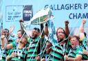 Northampton players celebrate their Gallagher Premiership title success last season (Mike Egerton/PA)