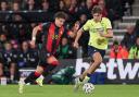 Milos Kerkez in action against Southampton at the Vitality Stadium last week.