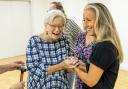 99-year-old Erika Pillman at Mad4Dance in Christchurch with Principal Julie Laming.