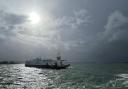 Sandbanks Ferry in choppy seas