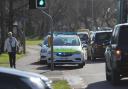 Police officers in Fairmile Road in Christchurch.