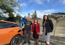 L-R Cllr Nick Ireland (leader of Dorset Council), Cllr Rita Burke (chair of West Moors Town Council), Judi Weedon (West Moors town clerk)