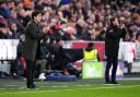 Bournemouth manager Andoni Iraola (left) and Brentford manager Thomas Frank during the Premier