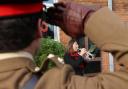 Service  of Remembrance around the War Memorial on the Village Green in Kinson, Bournemouth to mark Armistice Day. The event was supported by past and present members of  the Armed Forces,  Jessica Toale, MP,  civic representatives and  many members of