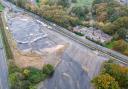 Drone pictures of the former Park and Ride site where a damaged water main lead to an outage in Poole