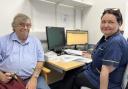 One of the first patient participants for the trial, Dennis, with senior research nurse, Debbie Branney