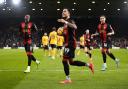 Bournemouth's Justin Kluivert celebrates his hattrick