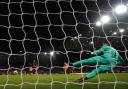 Bournemouth's Justin Kluivert scores their side's fourth goal of the game from the penalty spot and his hat-trick during the Premier League match at Molineux Stadium, Wolverhampton. Picture date: Saturday November 30, 2024.