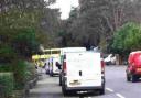 Parked on double yellow lines and in the cycle lane - but it's okay, these council vans have permission