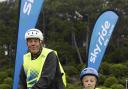 ON THEIR BIKES: Cllr Dennis Gritt and grandson Ollie Gritt. Left, Ian Kalra, transportations services manager