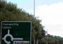 QUEUES: The Bakers Arms roundabout which will be closed at the weekend.