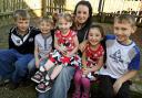 Karina Tapliss with five of her children